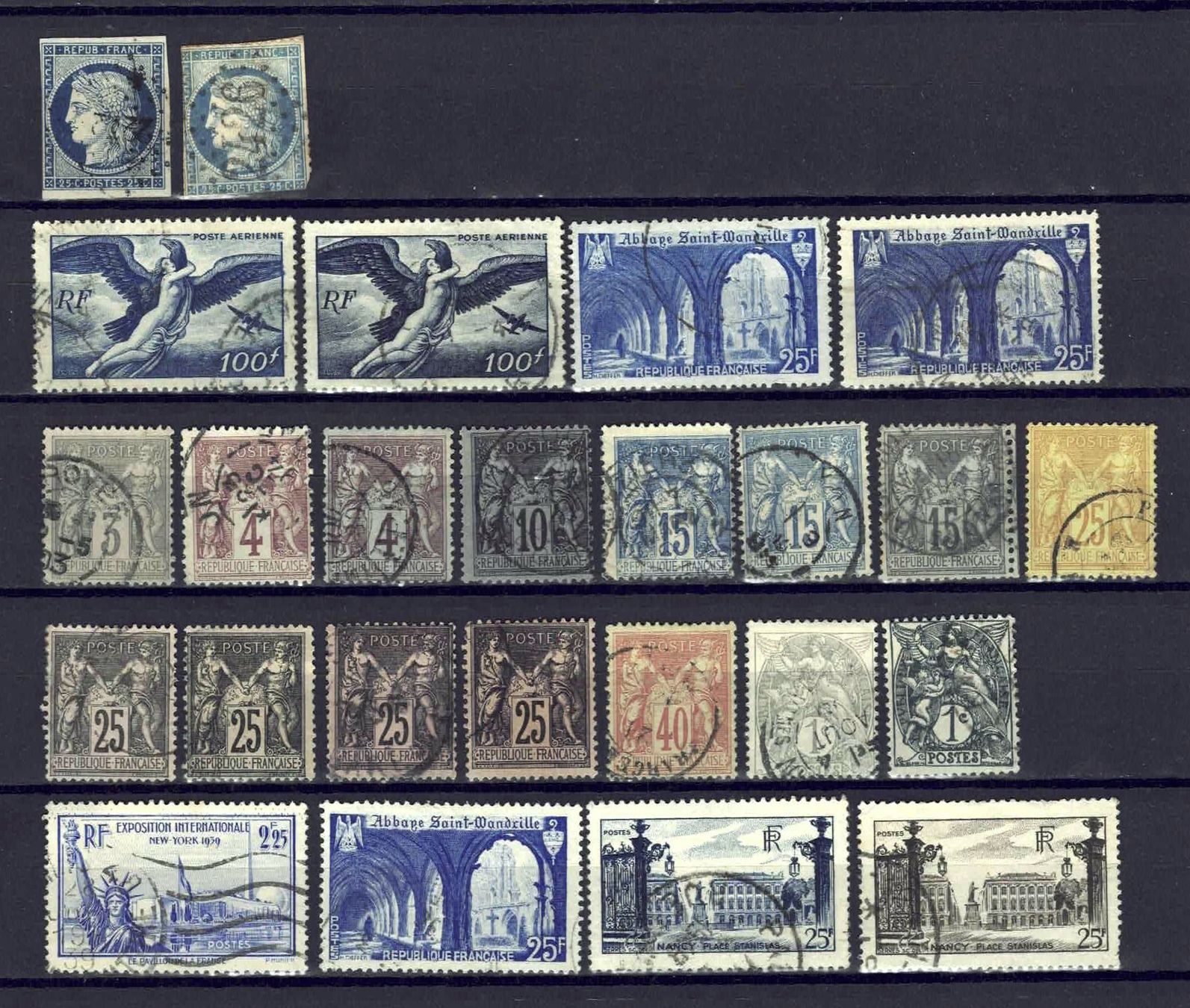 Alle Briefmarken: Frankreich ab 1849, gestempelt – Gebraucht aus Basel von Pfefferschootte