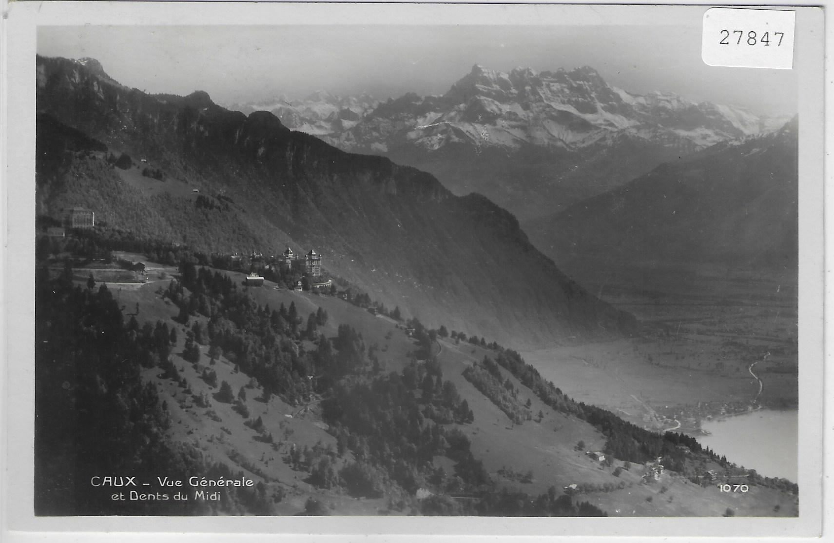Cartoline postali: Caux - Vue generale et Dents du Midi – Usato da Ettingen venduto da Kartenplanet