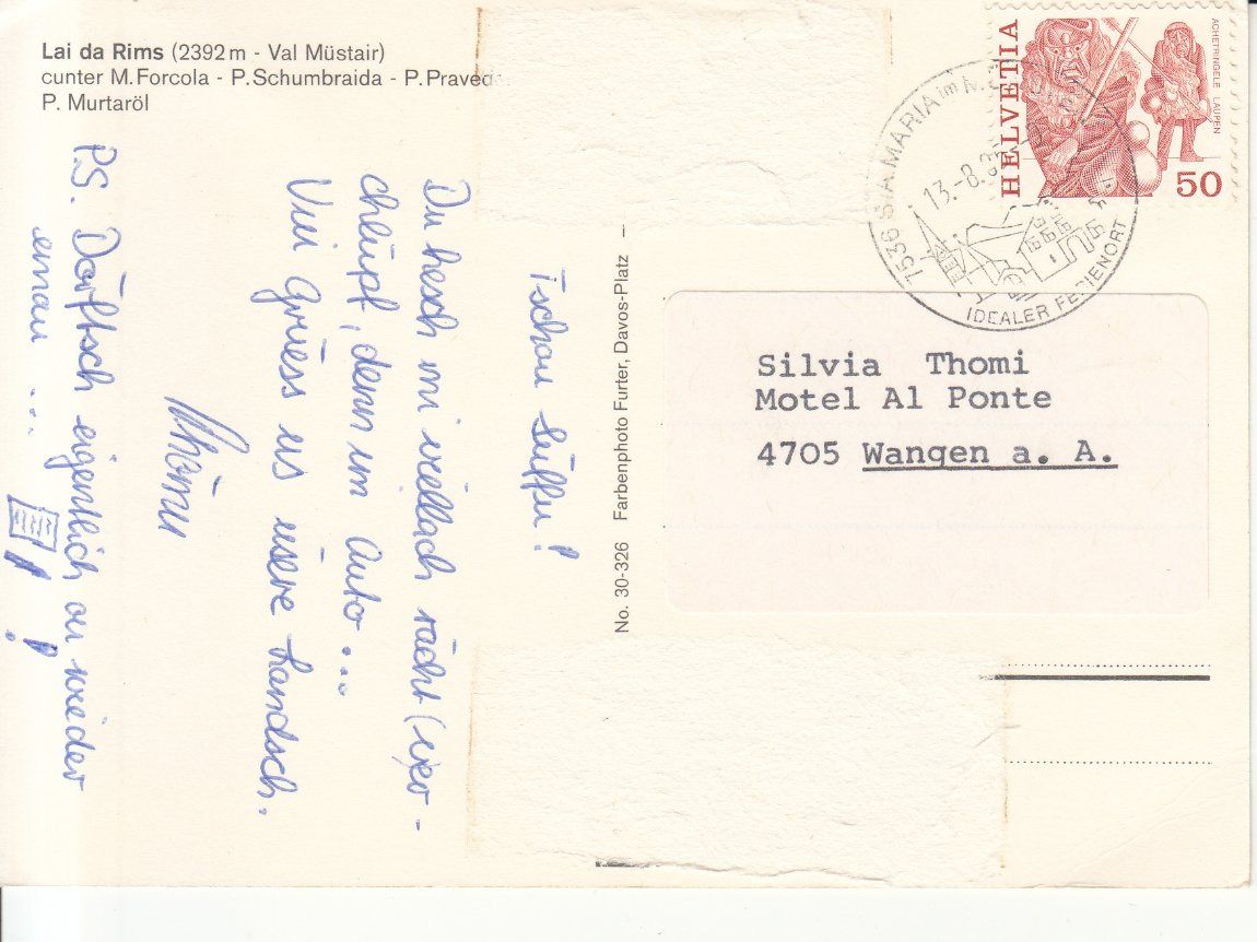 Cartoline postali: Lai da Rims 1985 – Usato da Bürglen TG venduto da StampGraf 1
