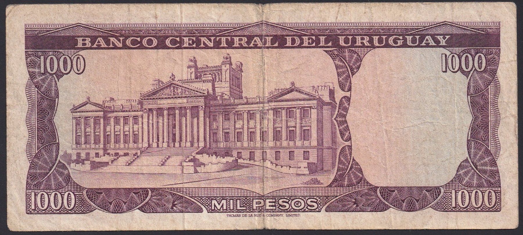 Banknoten: Uruguay 1000 Pesos 1967 – Gebraucht aus Brugg AG von banknoten_muesli 1