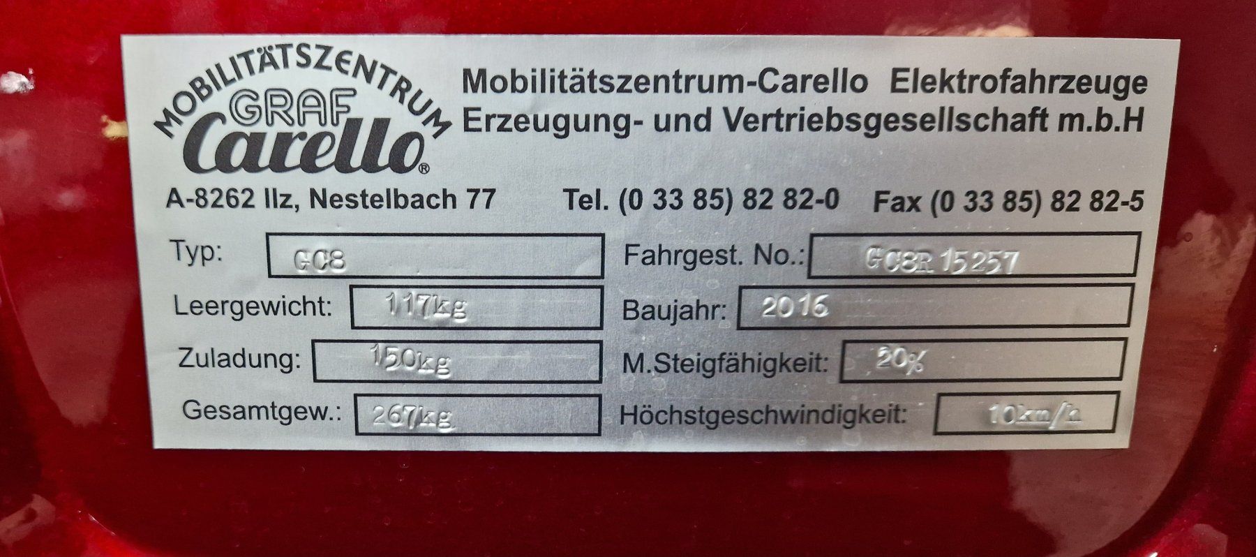 Graf Carello Veicoli elettrici: Graf Carello GC8   Jg. 2016 – Usato da Erlinsbach venduto da itr_m7nf 4