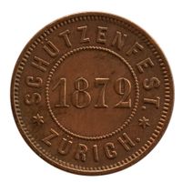 Jeton Schützenfest Zürich 1872 Kupfer