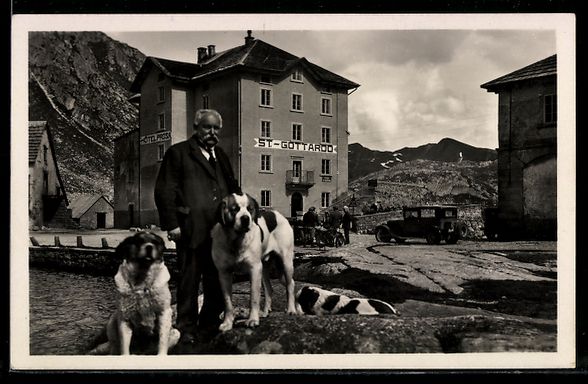 Cartoline postali: St. Gottardo, Hotel St. Gottardo mit Ber – Usato da Berlin venduto da bartko-reher