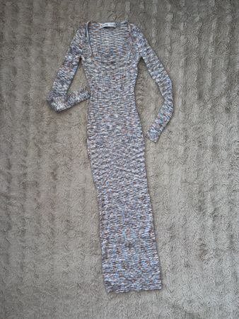 Bershka Maxi Dress Print Long Sleeve Size XS Perfec Conditio