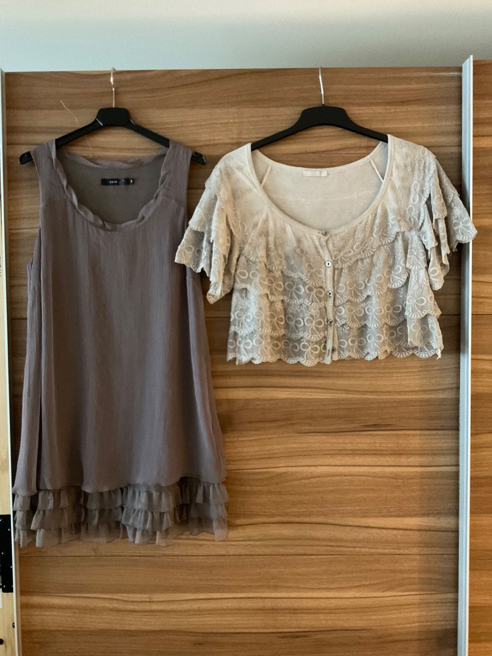 Vestiti: Kleiderkombination Kleid & Jäckchen Damen Gr.38 zero braun – Usato da Wabern venduto da fengshui63