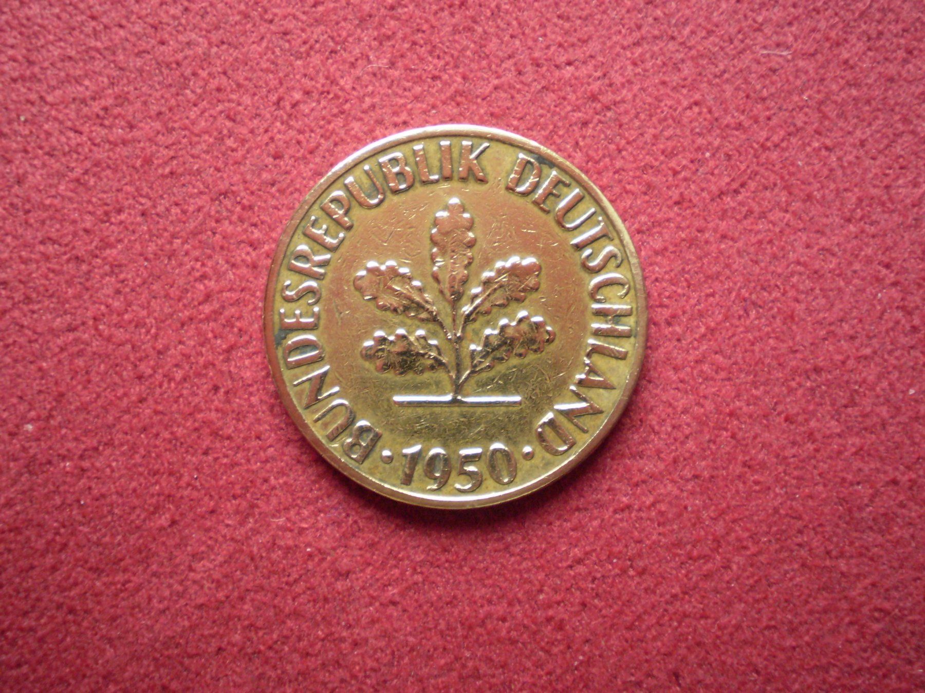 Tutti le monete: 5 Pfennig - Deutschland 1950 G – Usato da Reinach BL venduto da Dexy62
