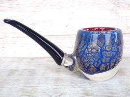Murano Glas Toso Design Sommerso Tabak Pfeife Vintage Gold