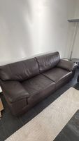 Sofa Set Leder dunkelbraun zwei Sofas und ein Sessel