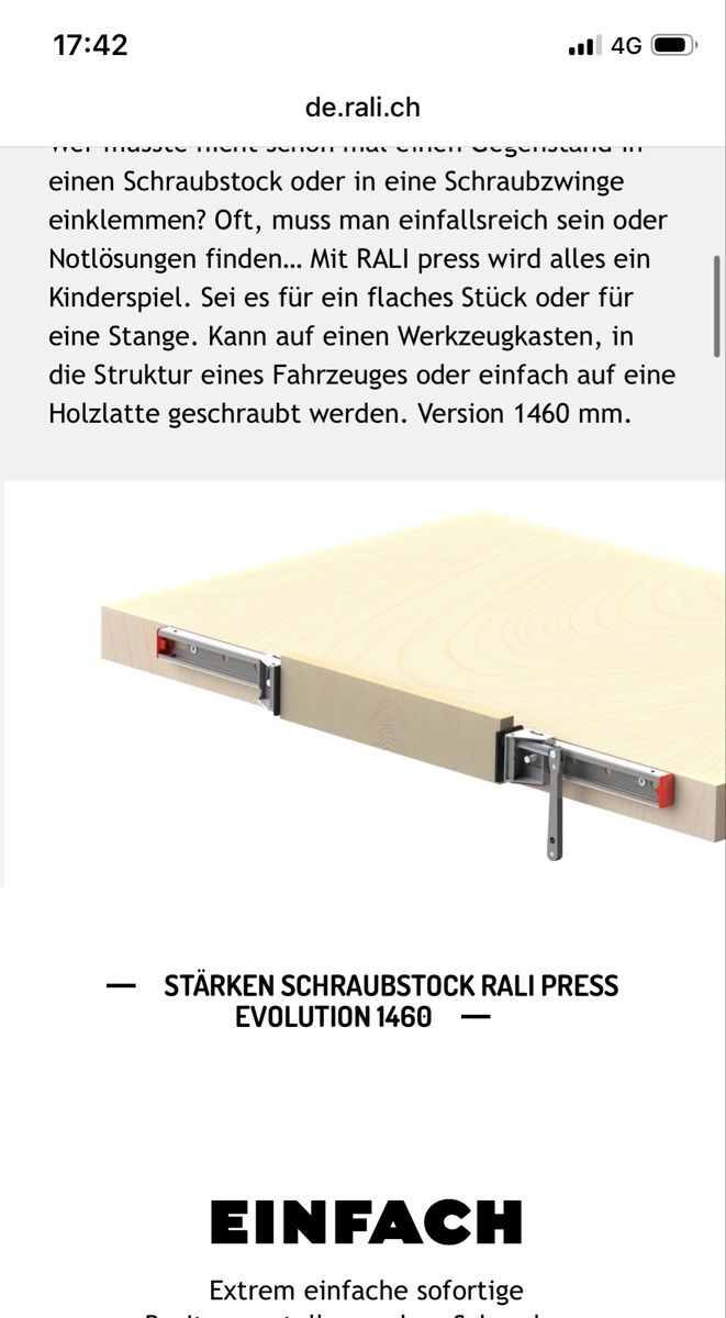 Tutti gli attrezzi: Rali Press Evolution 1460 Schraubstock ab 1.- – Usato da Wabern venduto da HK-Design 6