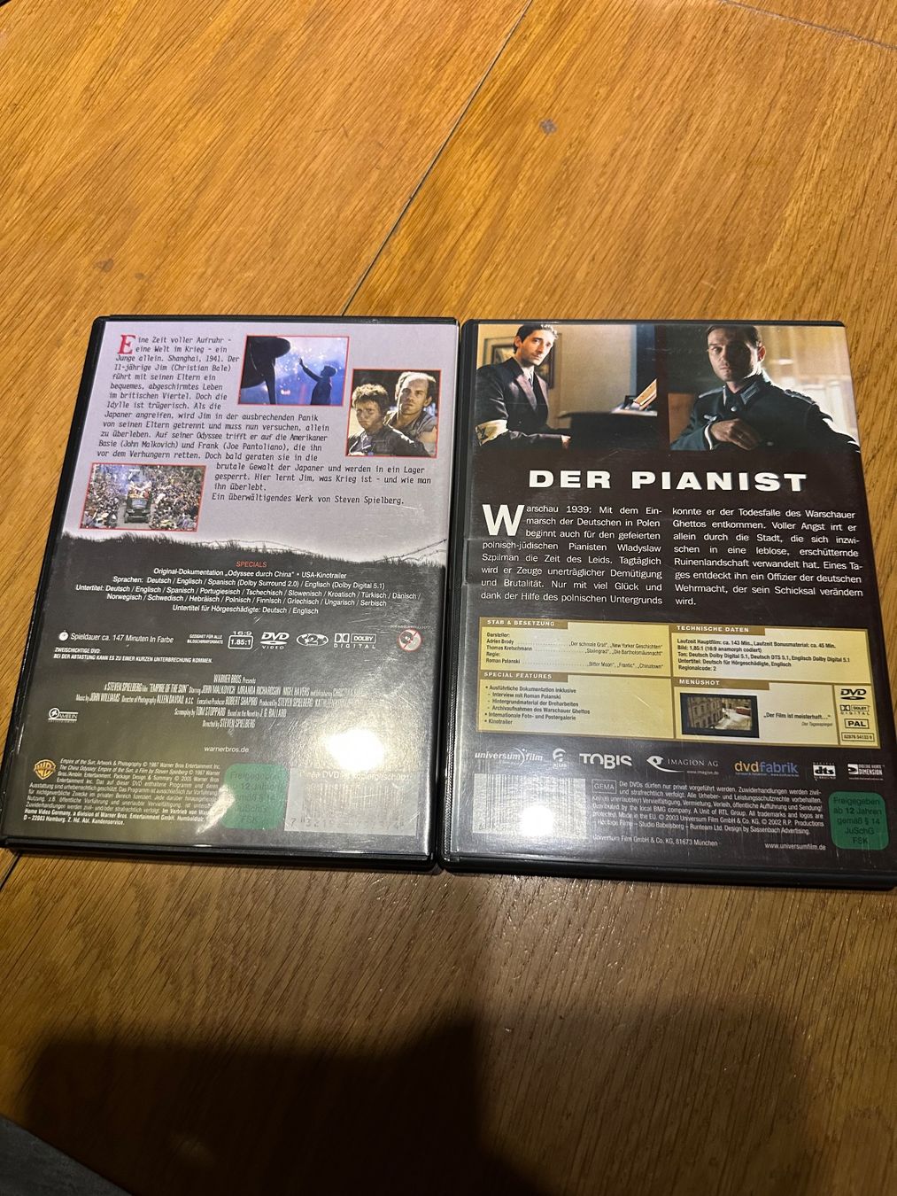 Tutti i DVDs: Das reich der Sonne, der Pianist DVD – Usato da Benken ZH venduto da Audi-erich 1