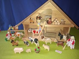 Trauffer Stall,Bauernhof,Holztiere PH26
