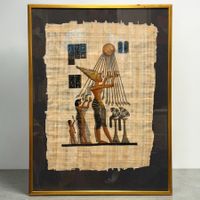 Papyrus Égyptien Encadré, Peinture Originale - Certifiée