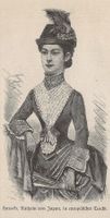 Orig. Holzstich,Japan,Kaiserin, Europ. Tracht, 1889