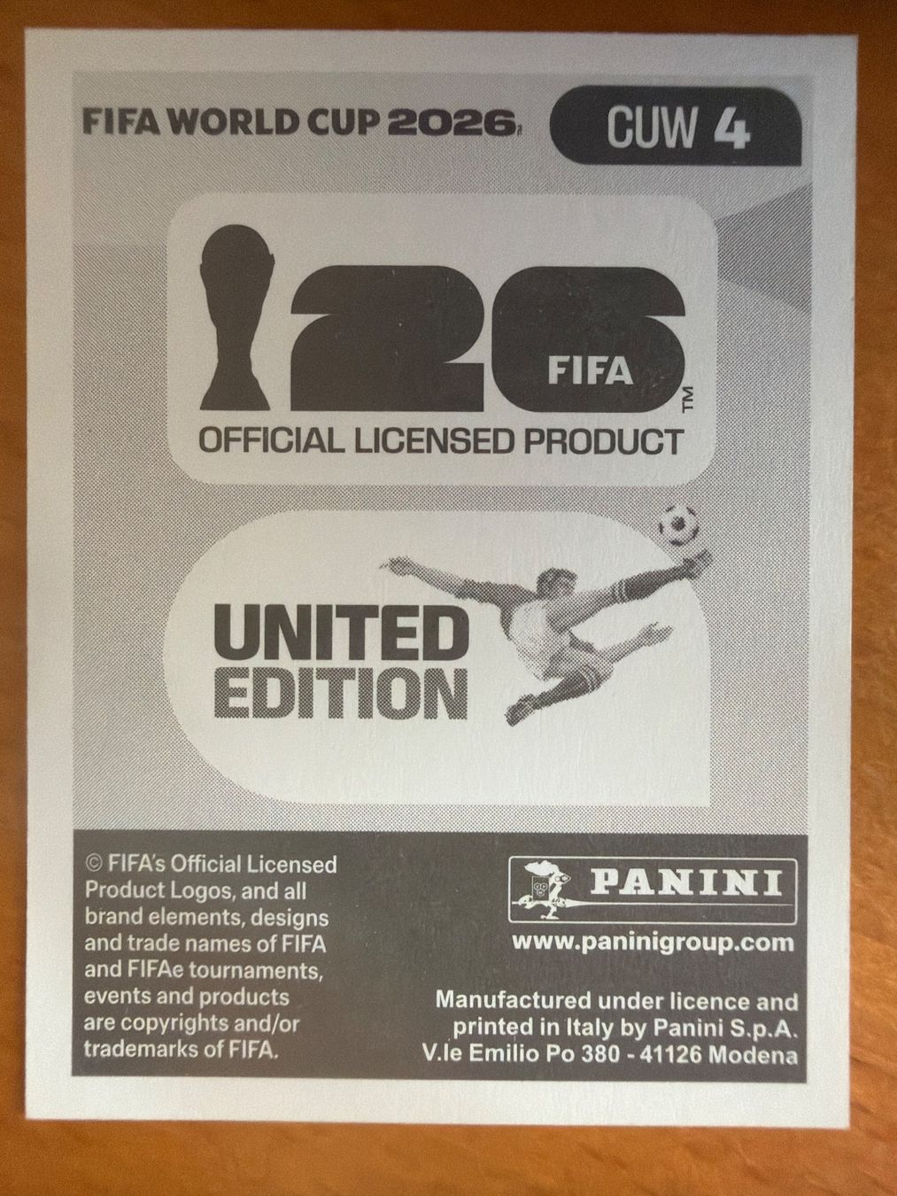 Panini Carte collezionabili: Panini CUW4 – Nuovo (secondo la descrizione) da Susten venduto da Rechnun 1
