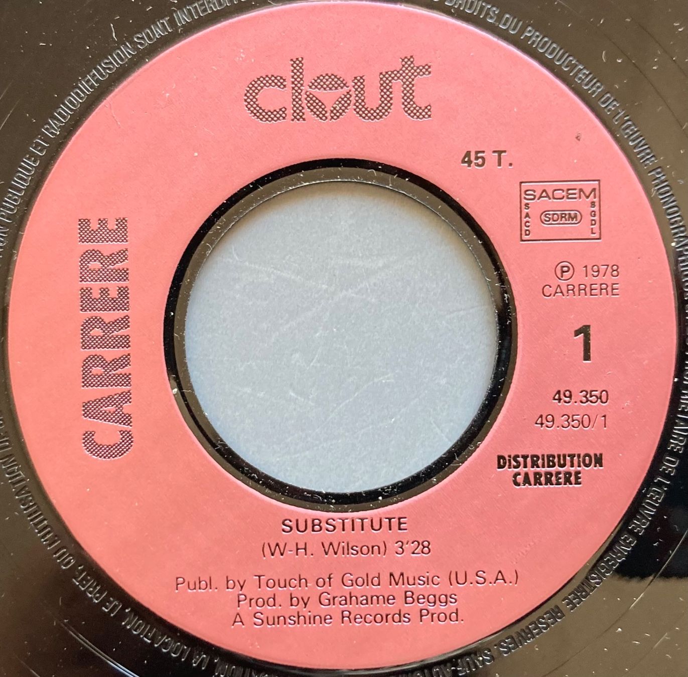 Schallplatten: CLOUT - SUBSTITUTE – Gebraucht aus Poliez-Pittet von Newtown-Records 2