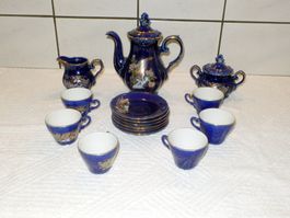 Mokkaservice mit Kanne, Rahmkrüglein, Zuckerdose, 6 Tassen