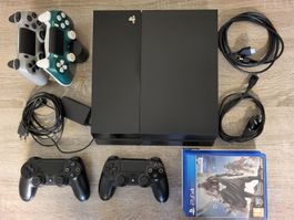 Playstation 4 mit 4 Controllern, Ladestation und 3 Spielen