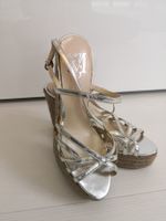 🤩MANGO RIEMEN-KEIL-SANDALEN, SILBER