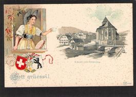 #Prägekarte Appenzell , Gott Grüessi