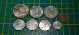 8 alte Münzen aus Mexiko