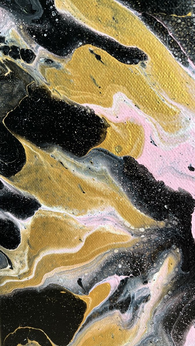 Gemälde: Abstraktes Acrylbild, Gold, Rosa, Schwarz – Neu (gemäss Beschreibung) aus Hochdorf von Jasminurschel 7