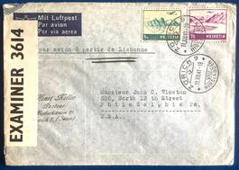 1941 / Zensur Flugpost- Brief / Zürich nach Philadelphia USA