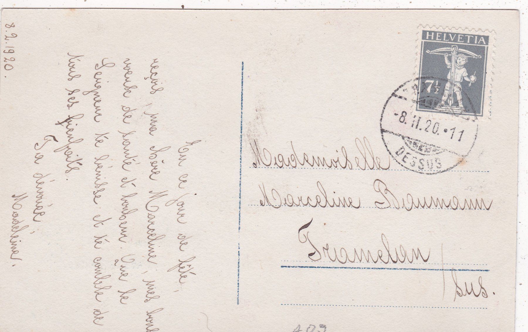 Cartoline postali: Kitsch Kinder Bonne Fête 1920 – Usato da Herisau venduto da Lisegrat2008 1
