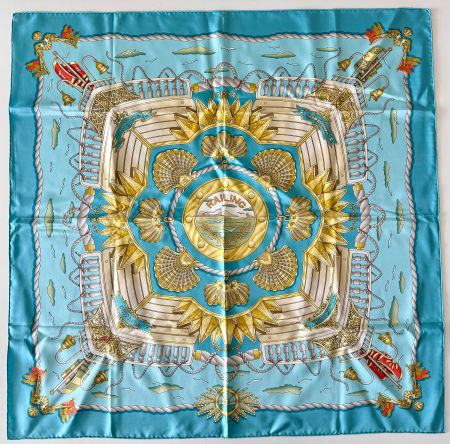 Superbe foulard HERMES-Paris "Railing" 1998 + box original
