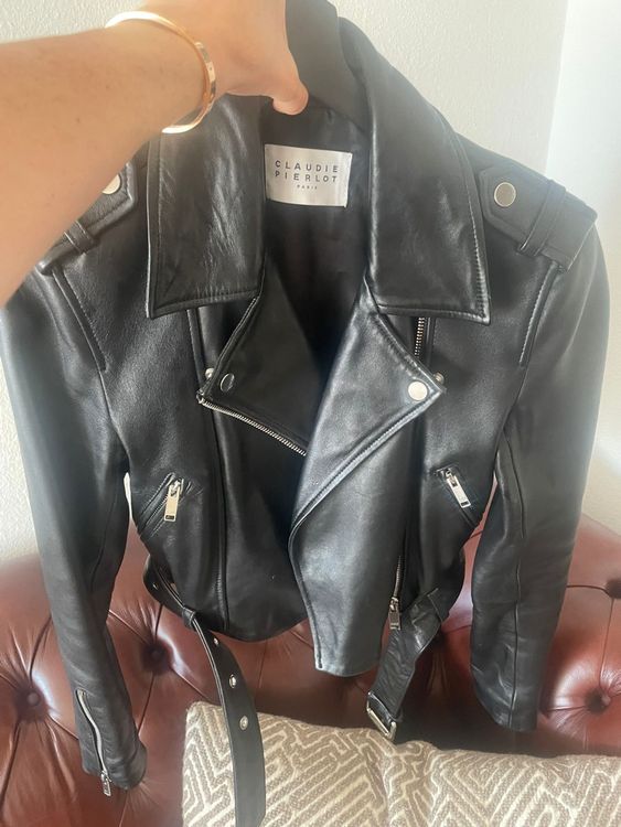Veste Claudie Pierlot Taille 36 - Couleur Noir, En Laine, Occasion En Très Bon état