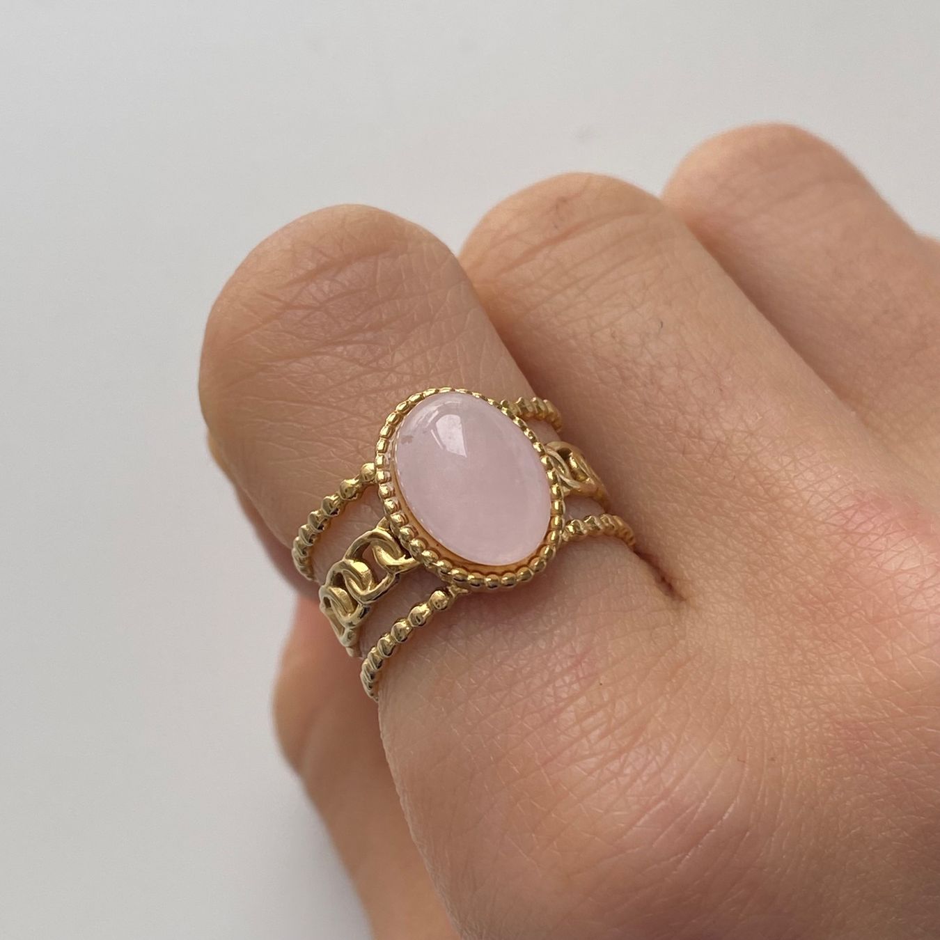 Anelli: Rosa Quartz 18KGP Edelstahl Ring – Nuovo (secondo la descrizione) da Givisiez venduto da dor_xb9k