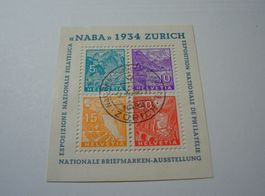 Block NABA 1934 Zürich, gestempelt, 6.X. 34, Naba Zürich
