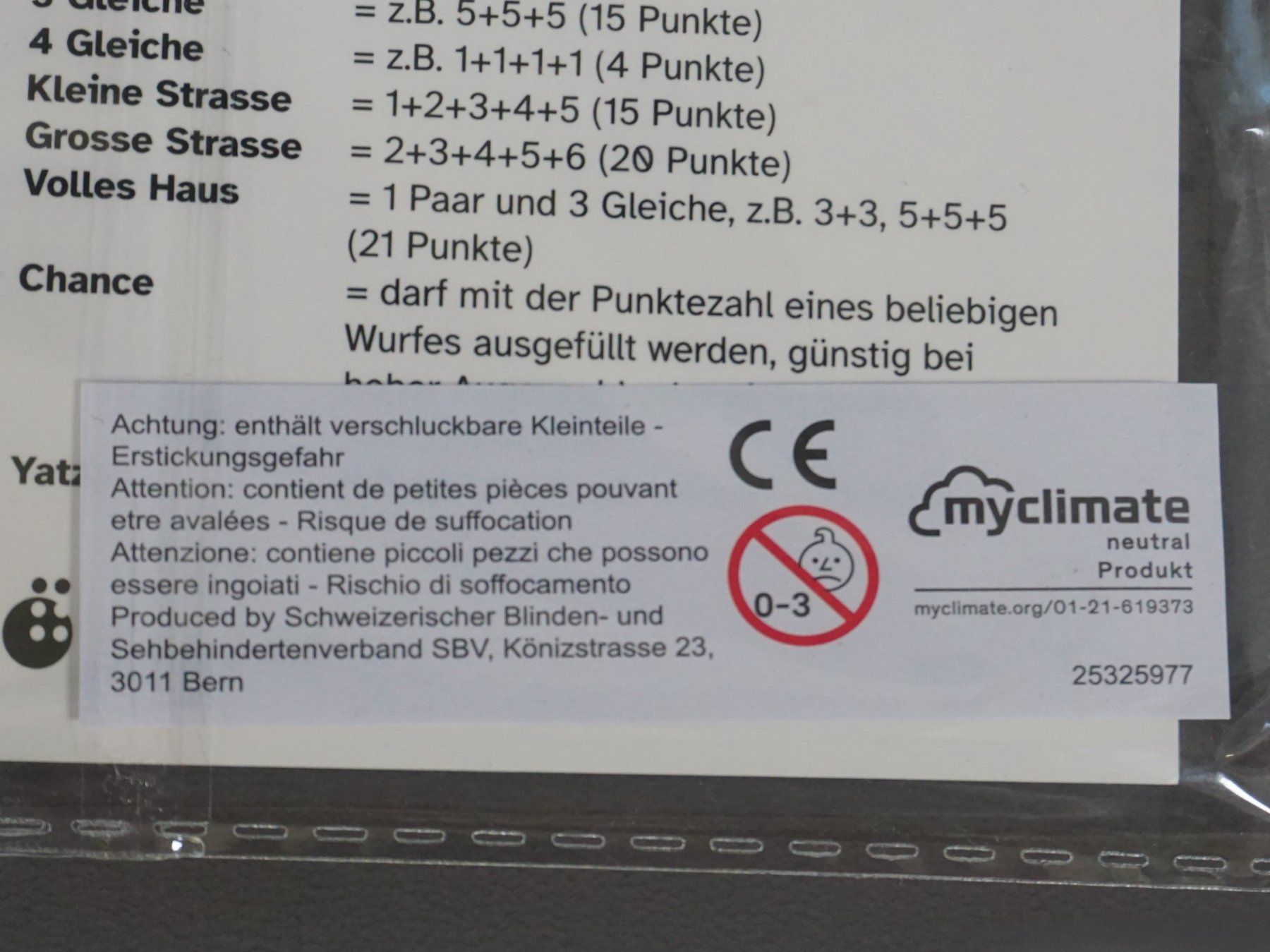 Spiele: Yatzy Würfelspiel – Neu (gemäss Beschreibung) aus Pratteln von Restwert_Pratteln 2