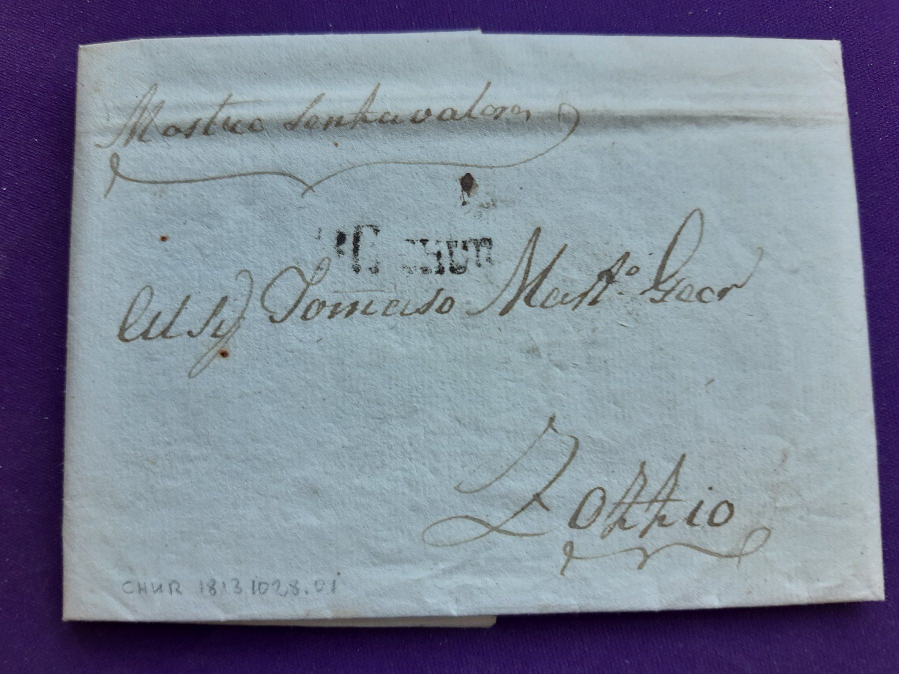 Tutti i francobolli: Vorphilabrief, Stabstempel CHUR, 1813 ! – Usato da Wangs venduto da weisstannen01
