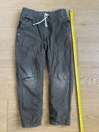 Winterhose gefüttert, Outdoor-Hose, braun, Gr 110 mit Loch