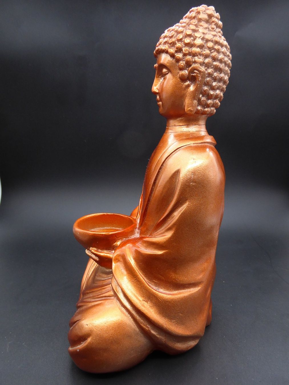 Portacandele: Bronzefarbige Buddha Statue als Teelichthalter ca. 21 cm – Usato da Volketswil venduto da brockipfannenstil 3