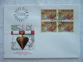 1968 FDC 25 Jahre Landesplanung 4er-Block SBK 459