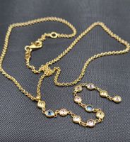 18 Karat 750 Gold Kette Mit Edelsteine