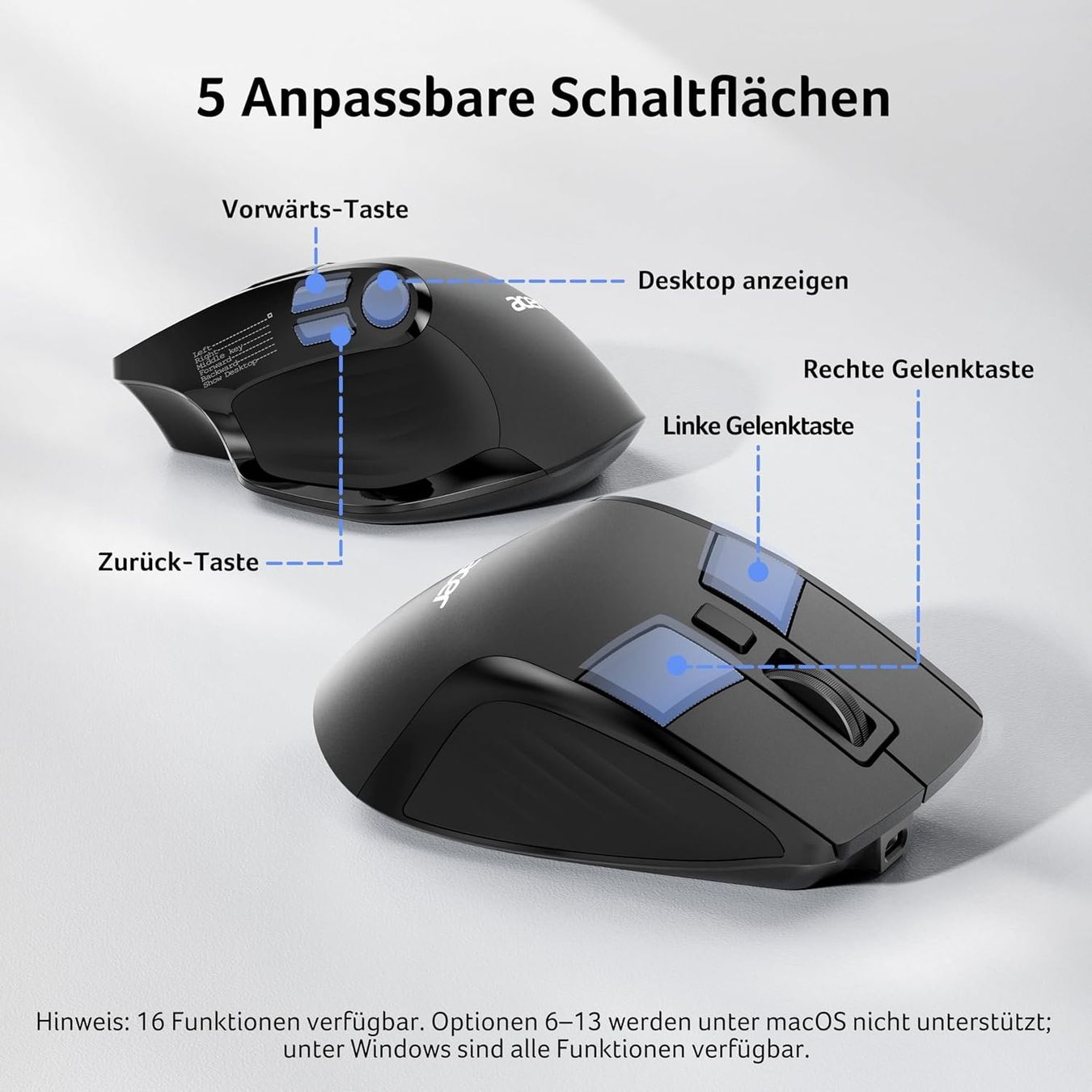 Acer Mouse: Acer Kabellose Maus Tri-Mode 4000 DPI OLED ergonomisch – Nuovo e nell'imballaggio originale da Suhr venduto da SchnapperCH 4