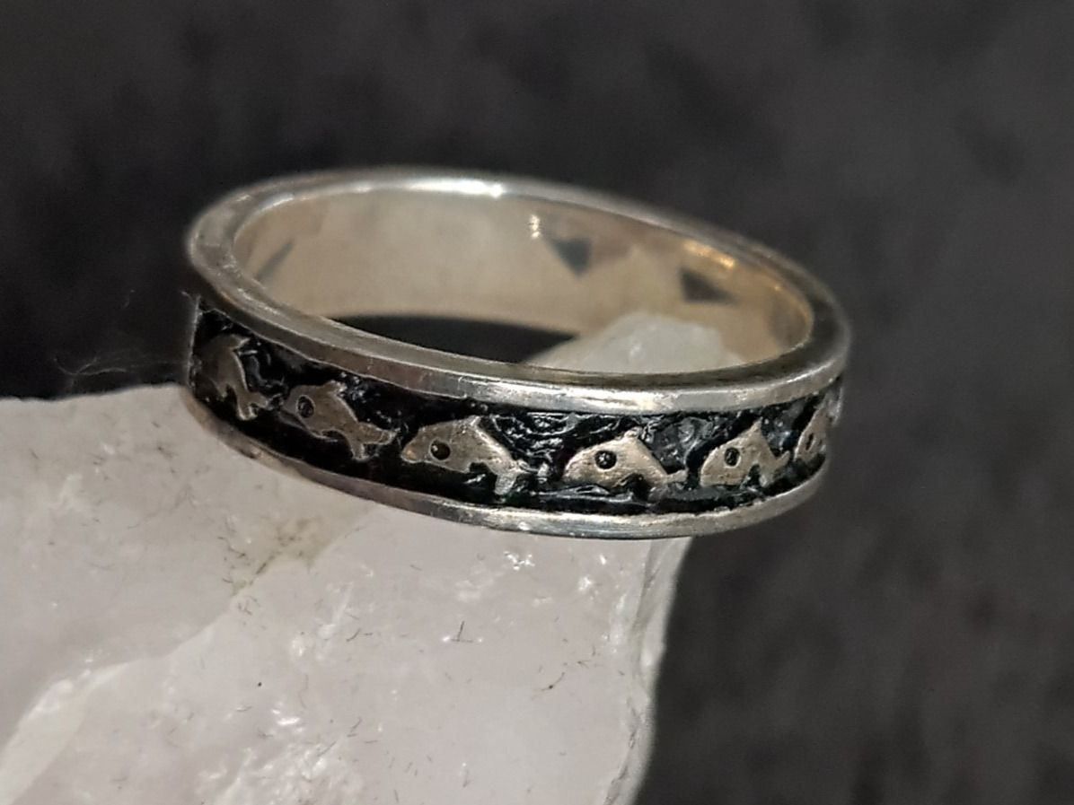 Ringe: Ring Silber 925 mit Delfinen – Gebraucht aus Istighofen von Ringparadies