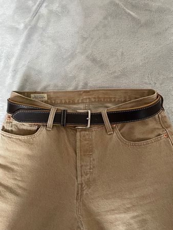 Ceinture Reichmuth en cuir brun, qualité suisse, 100 cm