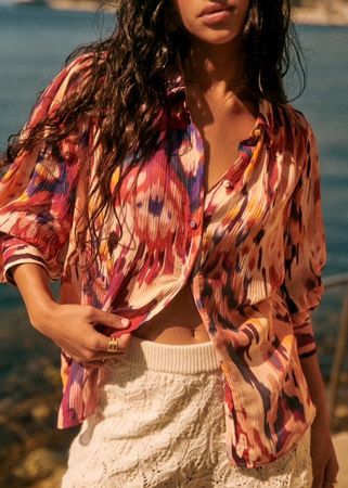 Sézane Bluse Hemd Seide Viscose Gr.34