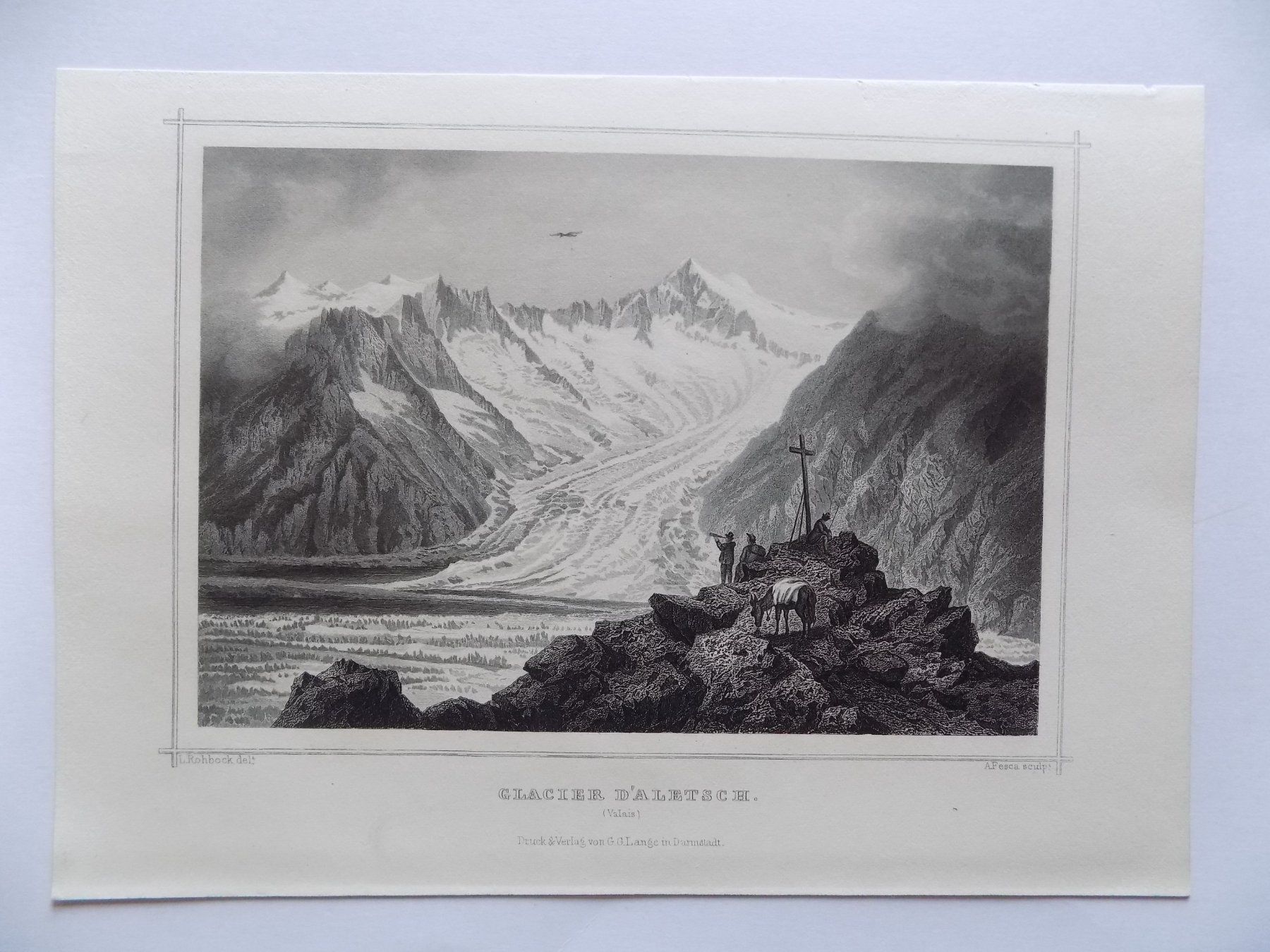 Incisioni: Aletschgletscher von Rohbock – Usato da Risch venduto da Antikfee