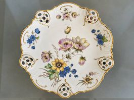 Porzellanschale Rosenthal Molière - Blumen & Gold - 21 cm