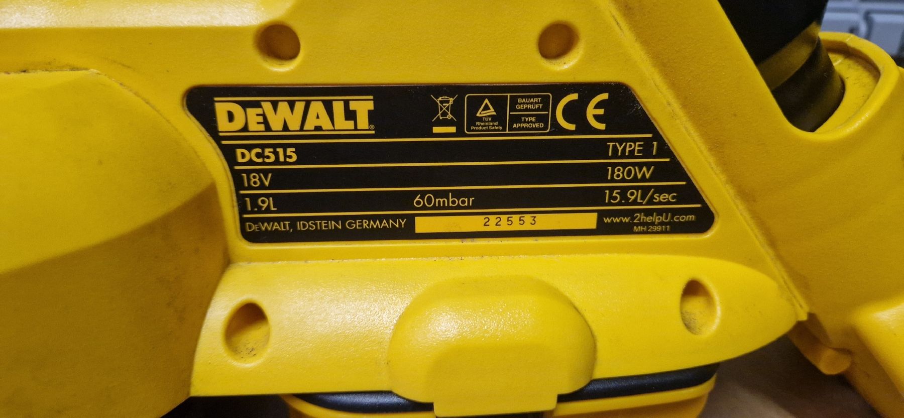 Dewalt Aspirapolveri & Accessori: DeWalt DC515 Akku Staubsauger 18V – Usato da Niederlenz venduto da scotti2000 3