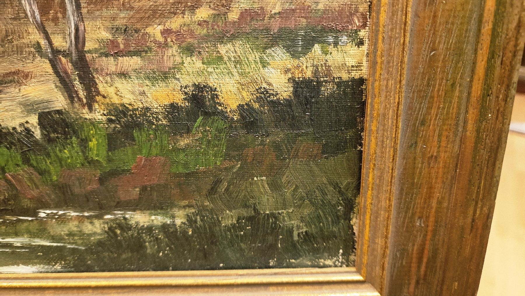 Dipinti: Ölgemälde Herbstlandschaft, monogramiert – Usato da BERN venduto da Intarsia 2