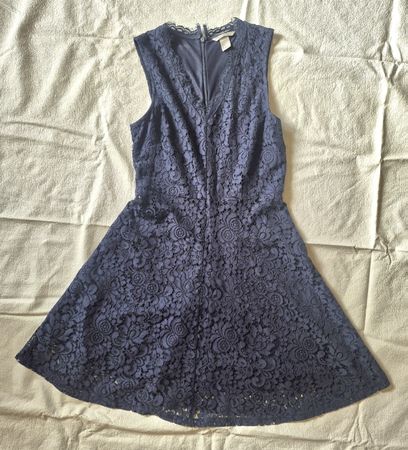 Vintage - Dunkelblaues Spitzenkleid