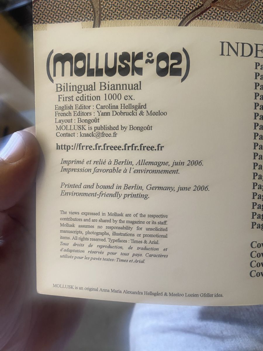 Libri: Mollusk 02 et 05 1000 ex. bilingual – Usato da Lausanne venduto da Csamadhi 2