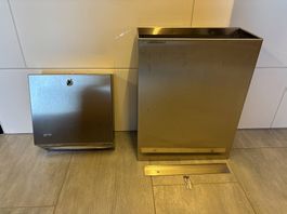 CWS Papierspender mit Kübel - Chromstahl