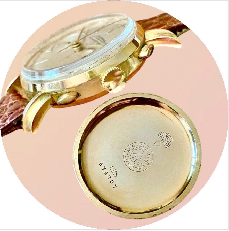 Minerva Orologi: Minerva Swiss Vintage Chronograph – Usato da lyss venduto da Uhrenparadies 4