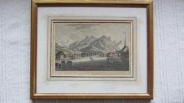 Unterseen altcolorierter Stahlstich 1830